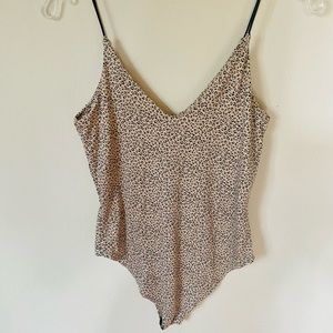 XS Gaze Bodycon Leopard Bodysuit Snap One Piece